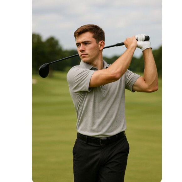 Pebble Beach Men's M Performance Polo Signature Dot Pattern Windowpane Checks - Picture 16 of 16